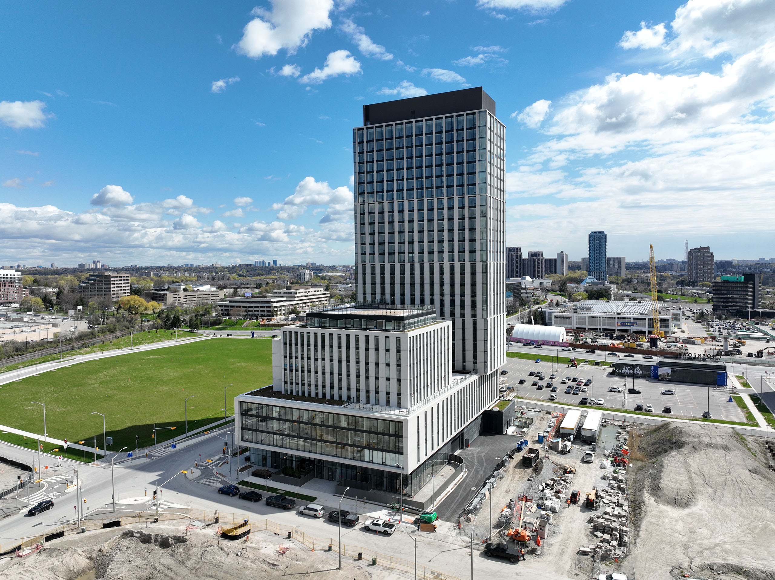 An exterior photo of the Generations mixed-use residential building.